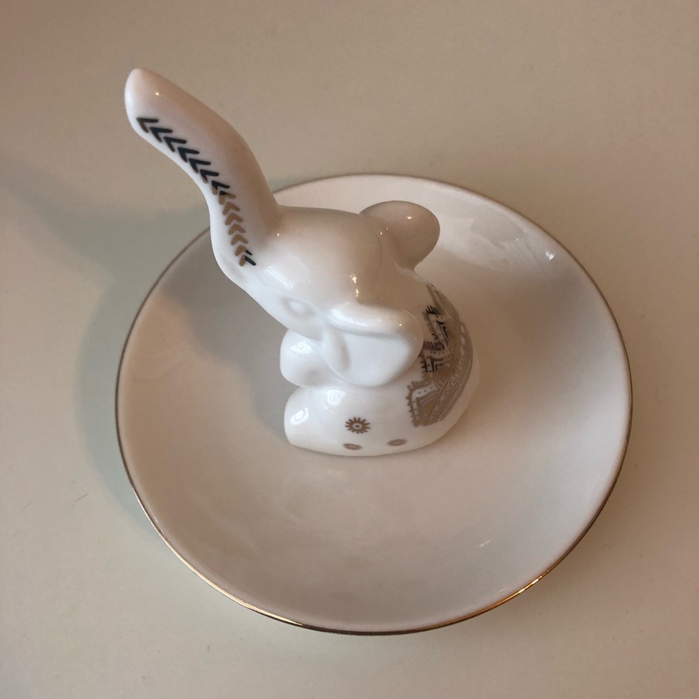 Elephant Ceramic Ring Holder Dish